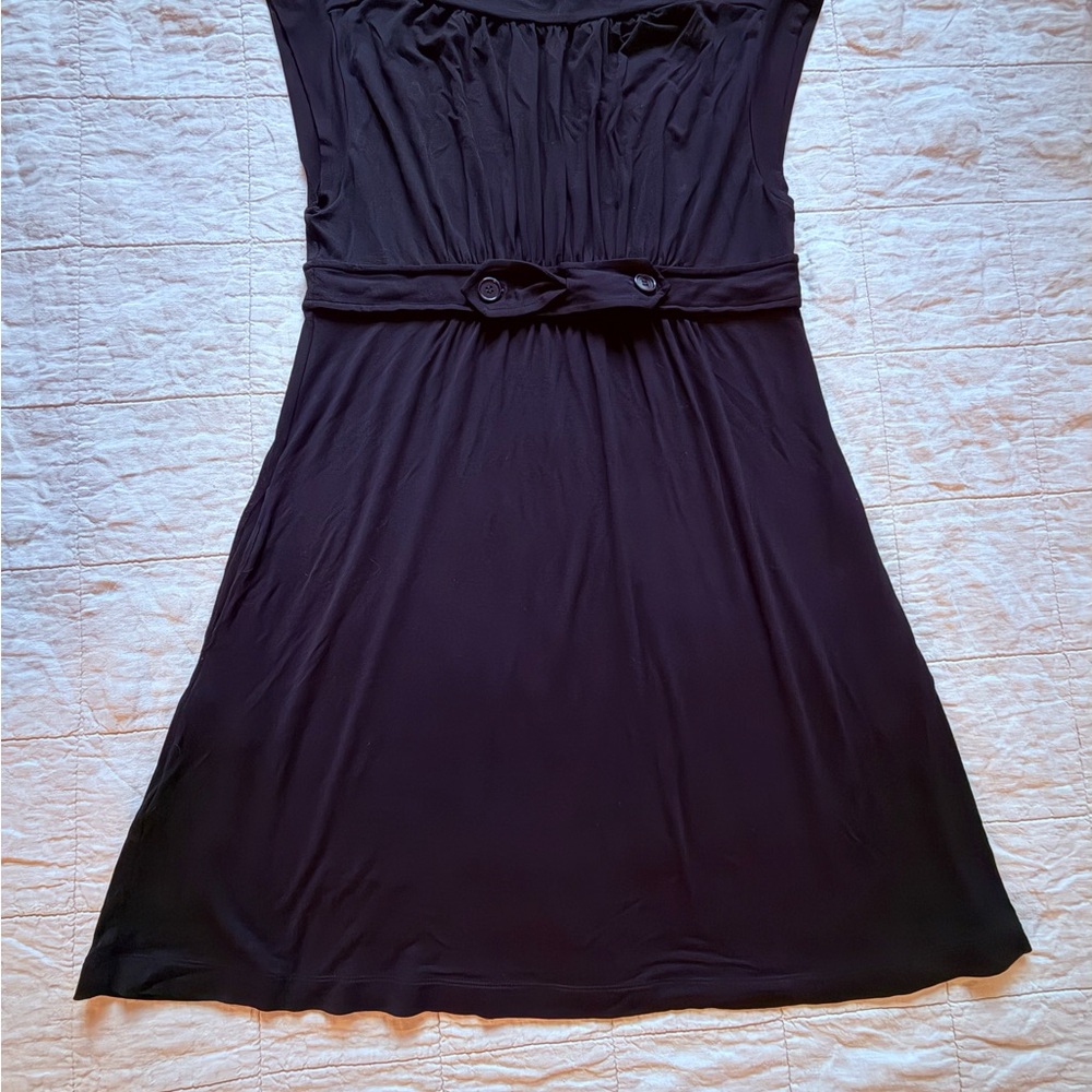 BCBG Maxazria Classic Black Sleeveless Belted Dress size L
